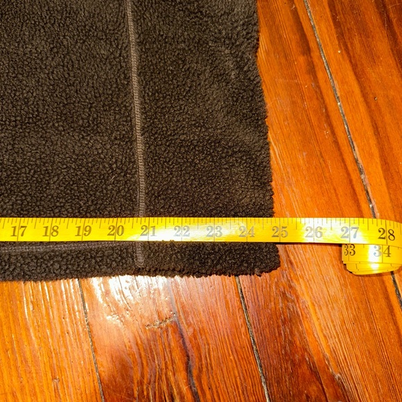 Lands End Chocolate Brown Boucle 3/4 Zip Fleece Top - Picture 6 of 8